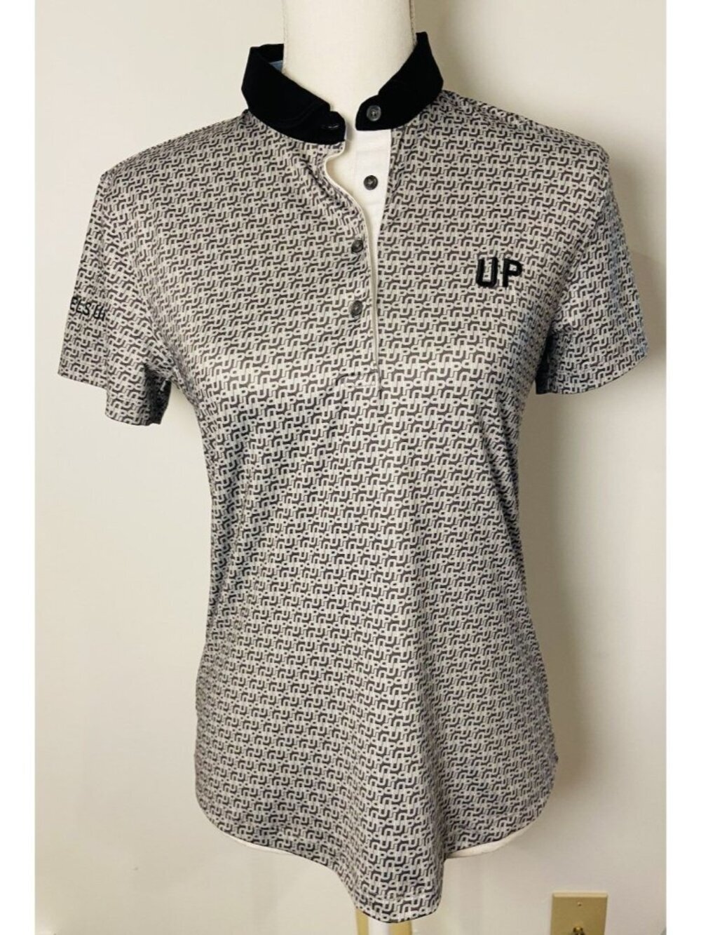Greyson Wheels Up Golf Polo Gray Logo Women's Small S